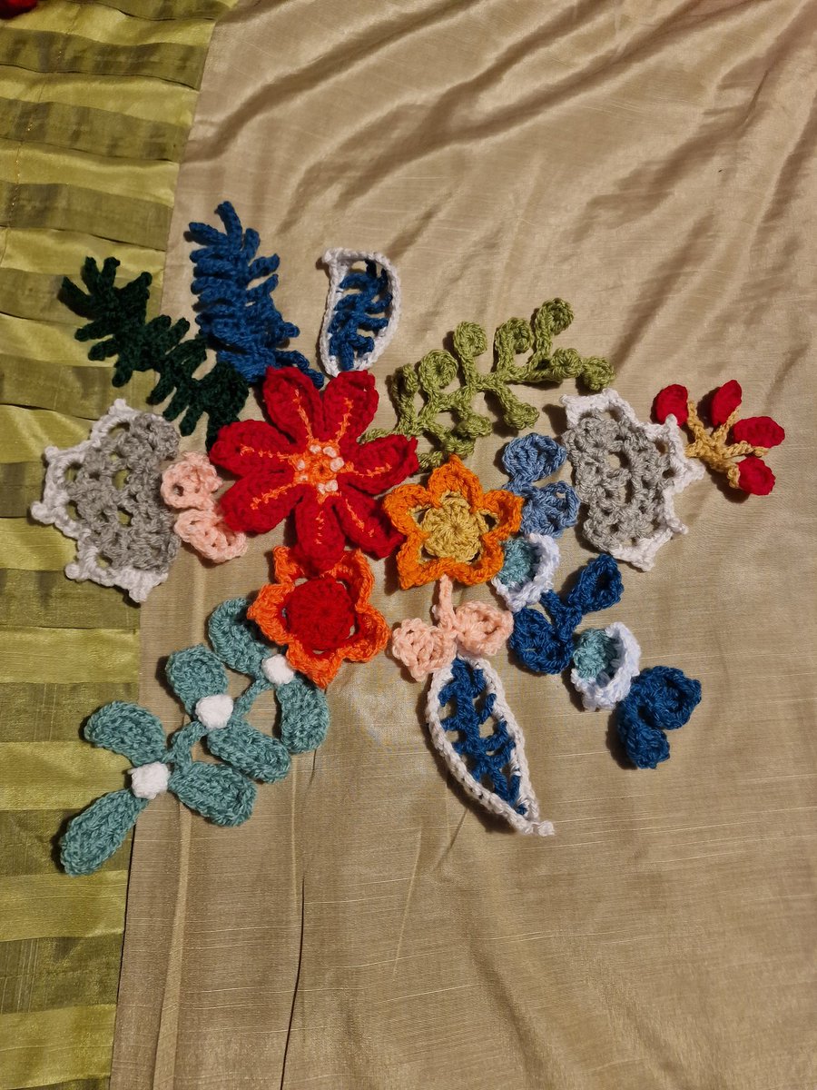 I've been working on this little floral crochet project for a while.  It was very fiddly to make!  Still needs to be blocked and framed, but I'm almost there! #crochet