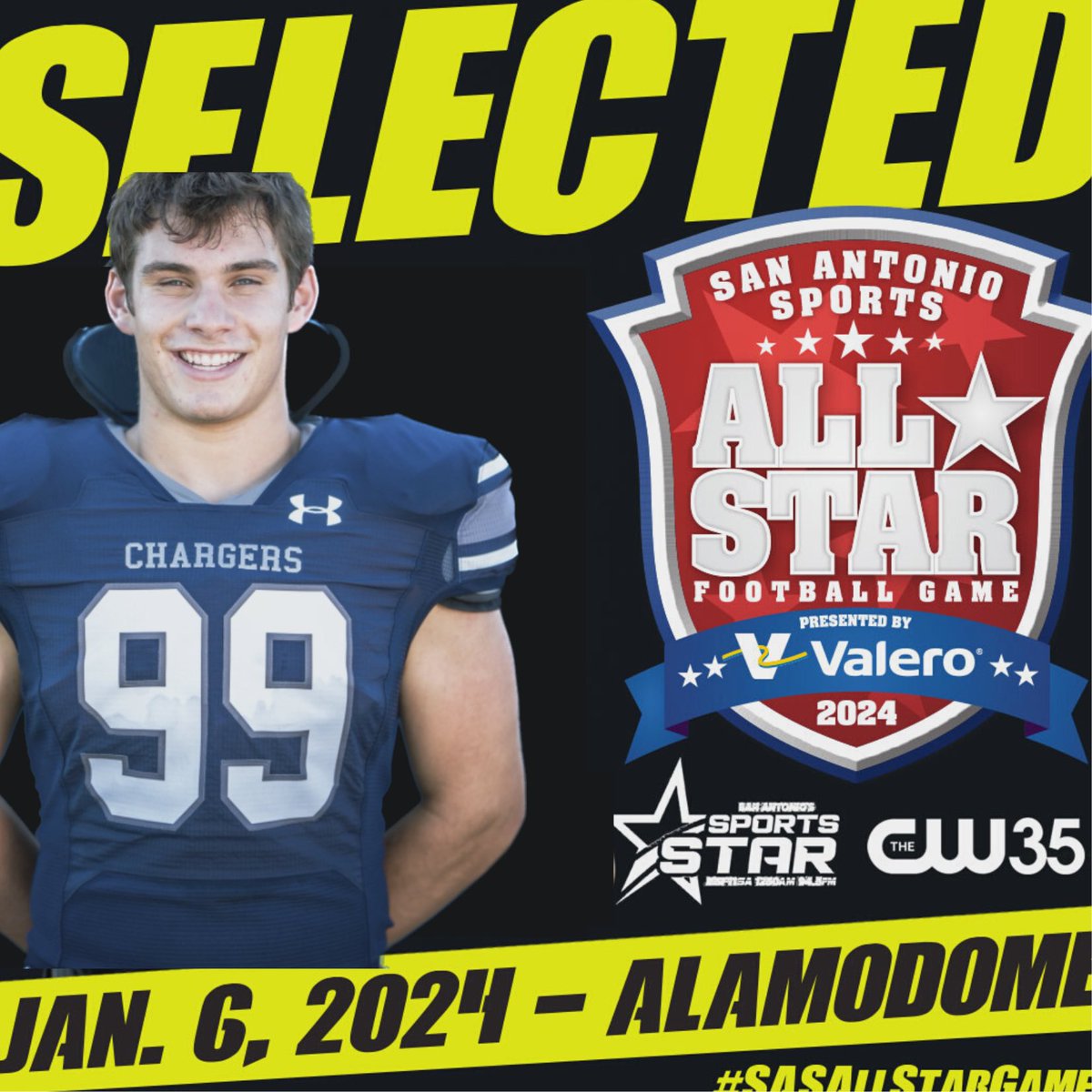 ChampionHSFB's tweet photo. Congratulations to @SawyerBolli, @GarrisKieran and @gage_goldberg1 on their selection to play in the SA Sports All Star Game 
@LeechStan @BoerneISD @WACAthletics08 https://t.co/QuOewbWT8n