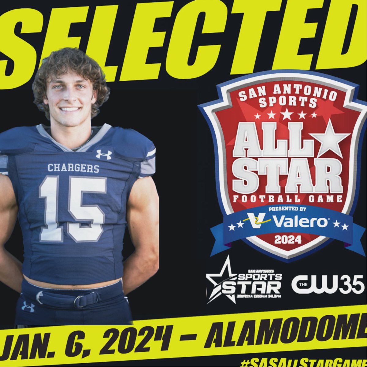 ChampionHSFB's tweet photo. Congratulations to @SawyerBolli, @GarrisKieran and @gage_goldberg1 on their selection to play in the SA Sports All Star Game 
@LeechStan @BoerneISD @WACAthletics08 https://t.co/QuOewbWT8n