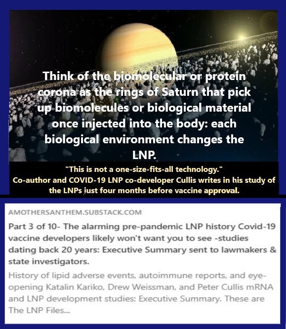 Amothersanthem's tweet image. If you saw the @FreeWCH  #plasmidgate Urgent Expert Hearing on Reports of DNA Contamination as Dr. Byram Bridle explains how the LNPs/lipids can potentially attract and carry the plasmids into the cells, the co-developer of the LNPs (Peter Cullis) described these issues in his