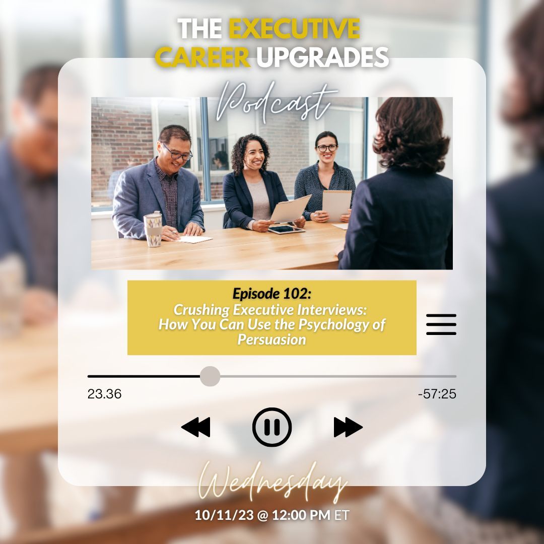 🎙️ Ready to captivate in executive interviews? Join Tim & Kristina Madden on ECU Podcast Ep. 102, Oct 11th, 12 PM ET. Dive into the art of persuasive interviewing and redefine success! 🚀 Stream on YouTube & LinkedIn. Don't miss out! Podcast #InterviewMastery #LeadWithConfidence