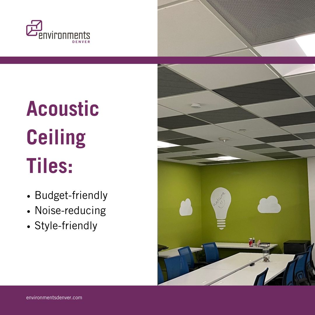 environmentsDEN's tweet image. Solved the noise issue in Englewood, CO with Mergeworks acoustic ceiling tiles! 🎶✨ Budget-friendly and stylish! 💫🏢

Create a tranquil mental health workspace. 🧘‍♀️🌿

Discover your solution ➡️ buff.ly/40GnRHO

#AcousticSolution #MentalHealth #BudgetFriendlyDesign