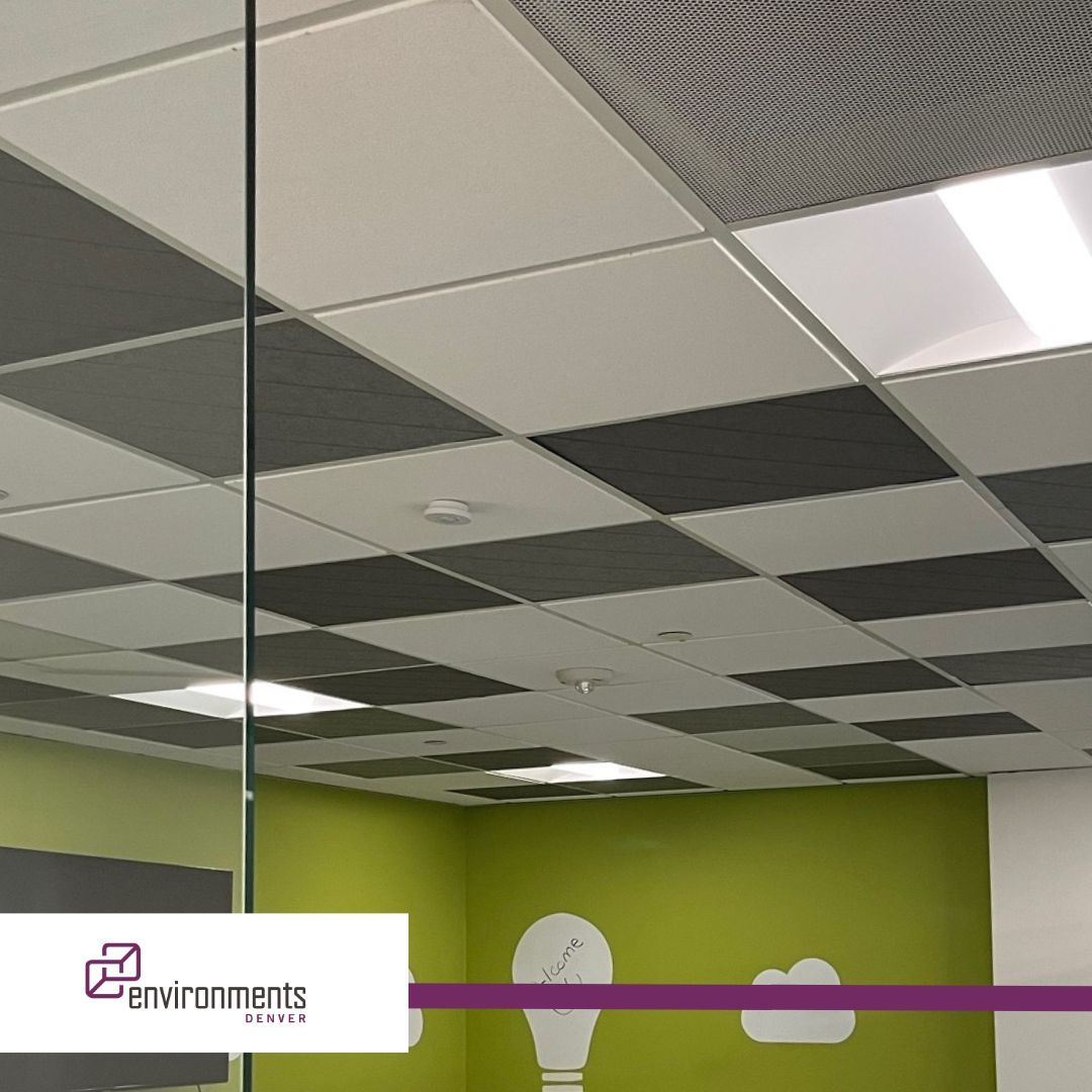 environmentsDEN's tweet image. Solved the noise issue in Englewood, CO with Mergeworks acoustic ceiling tiles! 🎶✨ Budget-friendly and stylish! 💫🏢

Create a tranquil mental health workspace. 🧘‍♀️🌿

Discover your solution ➡️ buff.ly/40GnRHO

#AcousticSolution #MentalHealth #BudgetFriendlyDesign