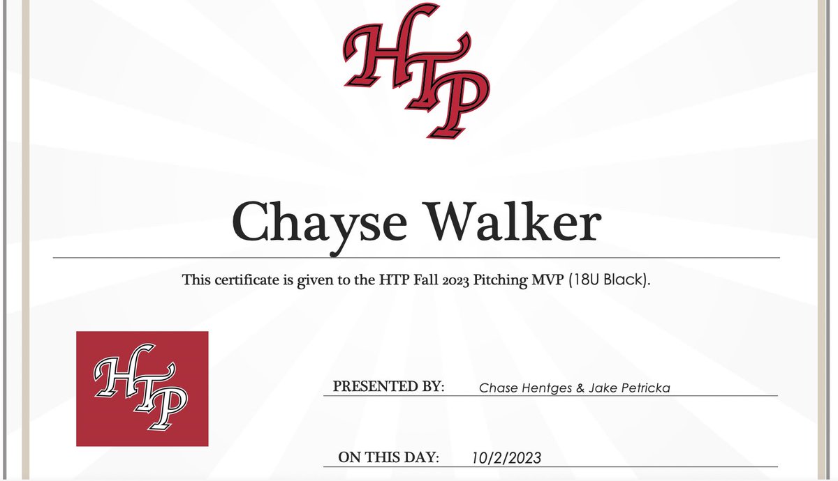 HTPacademy's tweet photo. 🚨 HTP Fall 2023 Hitting/Pitching MVP’s‼️

17U Black- Hitting: @ConnorStember 
Pitching: @NateHetland 

18U Black- Hitting: Tegan Mellgren/ @dilloncarlson_ 
Pitching: @ChayseWalker 
              🔥🔥🔥🔥🔥 https://t.co/ntPaiyNrB6