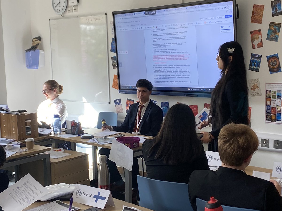 MunHampton's tweet photo. Hampton chairs Thomas P, Sam G and Isaac C in action at REIMUN! https://t.co/7U8jijFWO5
