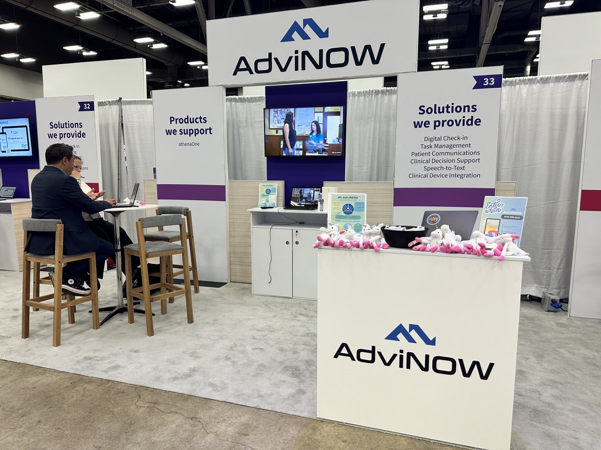 AdviNOWMedical's tweet photo. The athenahealth Thrive Conference is finally here! Don't forget to swing by to learn more about how AdviNOW Medical is striving to become a unicorn by fully automating the patient encounter through AI! 🦄 #athenahealthThrive https://t.co/Ce9qL9xdtb