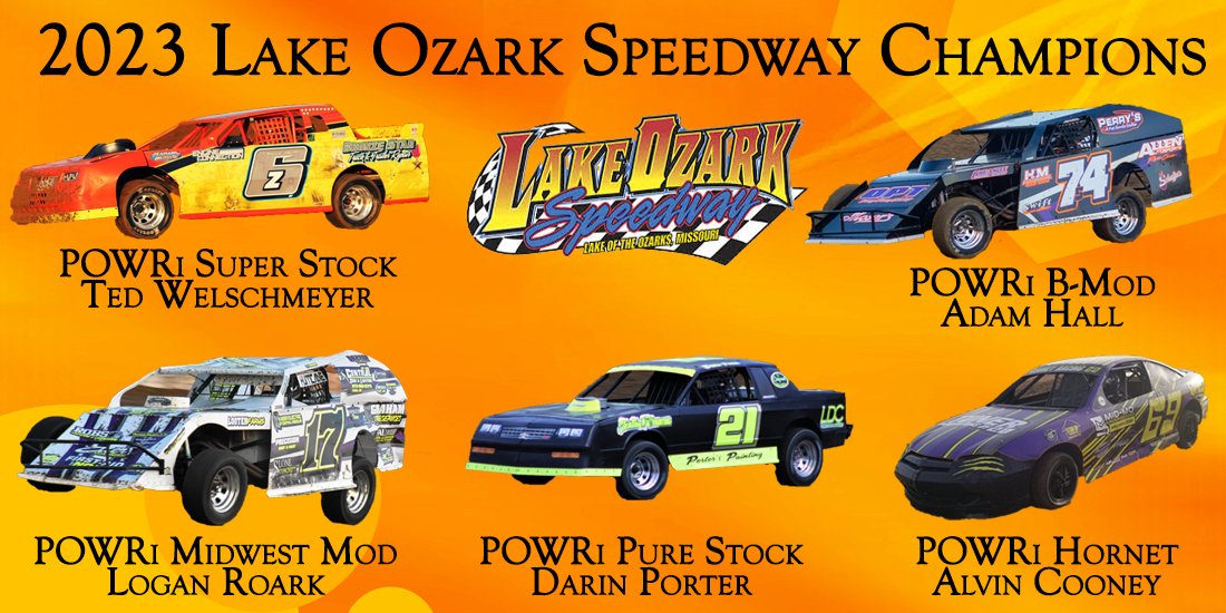 Congratulations to All Lake Ozark Speedway 2023 POWRi Divisional Season Champions. Read More: lakeozarkspeedway.net/press/2023/art…