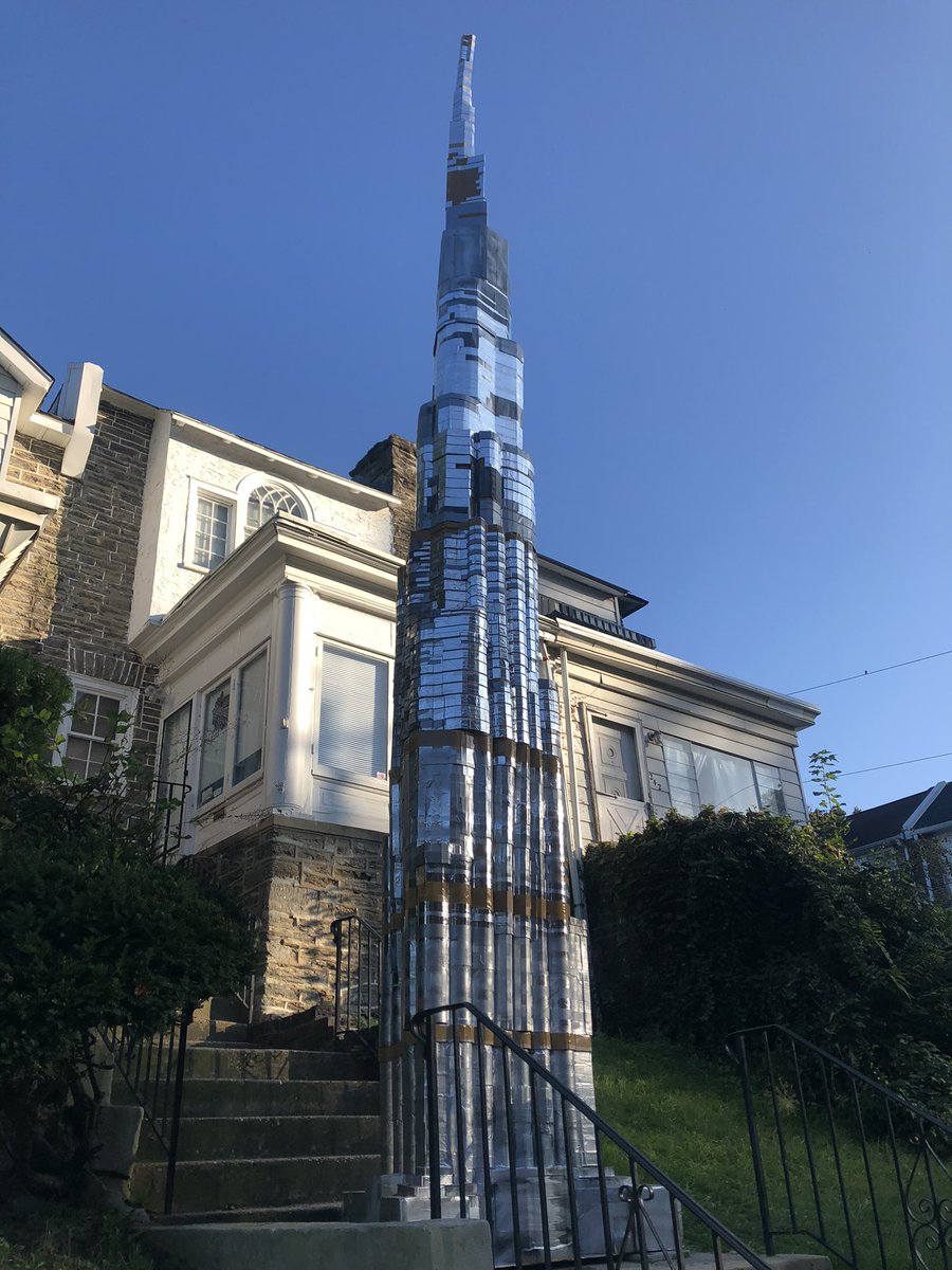Survivor1844's tweet photo. The Art of Peace…Kambel Smith’s 27 foot Burj Khalifa masterpiece is the tallest cardboard sculpture in the world. It stands as a symbol of America’s dedication to peace in the Middle East. https://t.co/d4nw2hHtK6