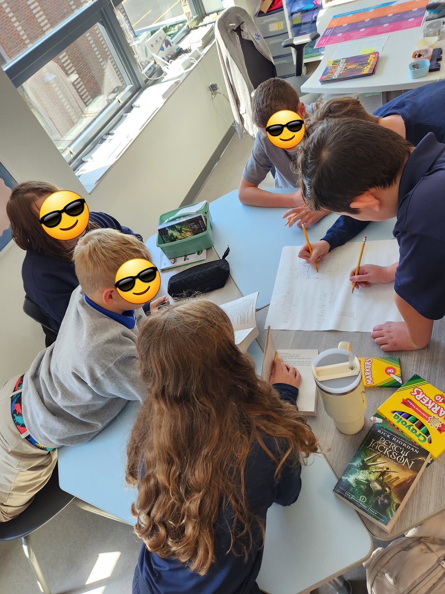 MsBonomo_ETMS's tweet photo. Reviewing chapters of "The Lightning Thief" after a week-long break --> students worked in groups to create a summary poster of their chapter to present to the class! #ELA #TeamPerseverance #WolfPack🐺 https://t.co/2r22c1fQ5g