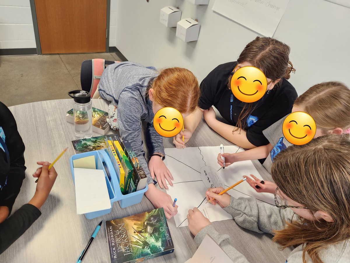 MsBonomo_ETMS's tweet photo. Reviewing chapters of "The Lightning Thief" after a week-long break --> students worked in groups to create a summary poster of their chapter to present to the class! #ELA #TeamPerseverance #WolfPack🐺 https://t.co/2r22c1fQ5g