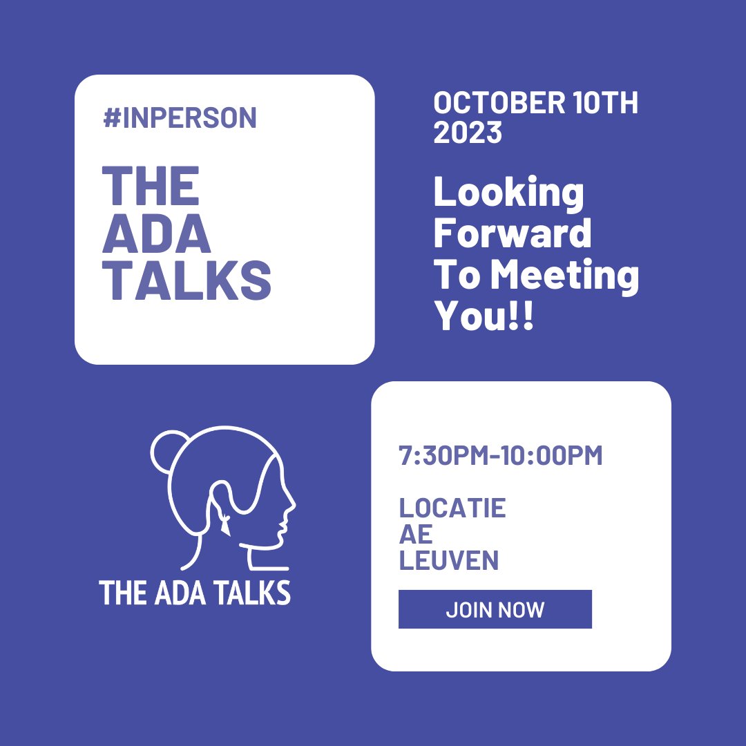 Whoop Whoop, we are so excited to meet you Tuesday October 10th at AE in Leuven. See you at 7:30PM Valerie Taerwe Nele Van Beveren Dewi Van De Vyver