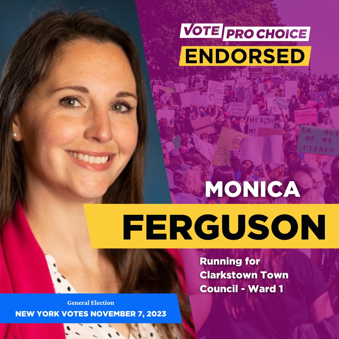 I want to say thank you to @VoteChoice for endorsing me for Clarkstown Town Council! @VoteChoice supports the nation's pro-choice majority to elect candidates who work to expand reproductive freedom at each level of government.