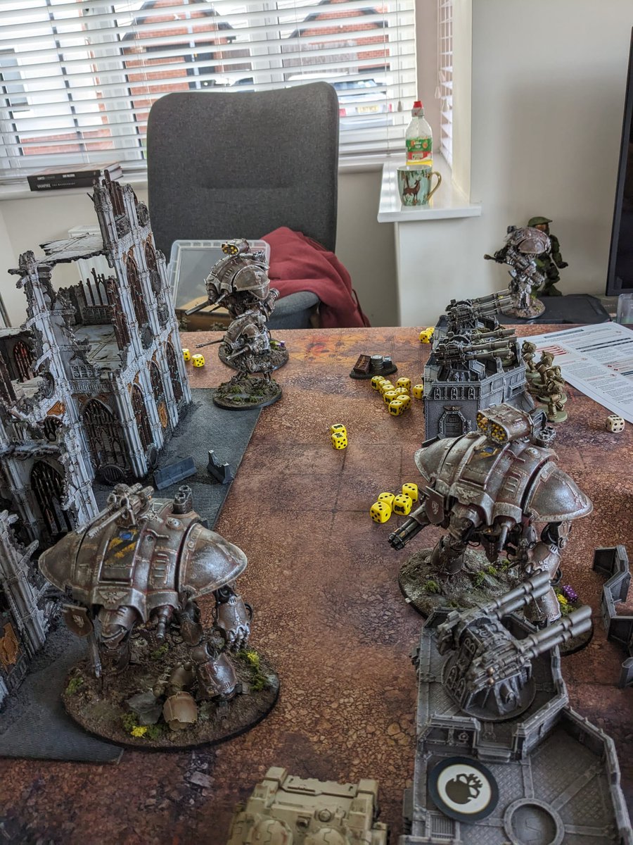 JoeyLogan11's tweet photo. That moment when you have lost every game against the sane guy and army for 4 years. That day you punch back and finally smash him into the ground! #40k #imperialknights #hesnotamachinehesaman https://t.co/Hp7xG73eZW