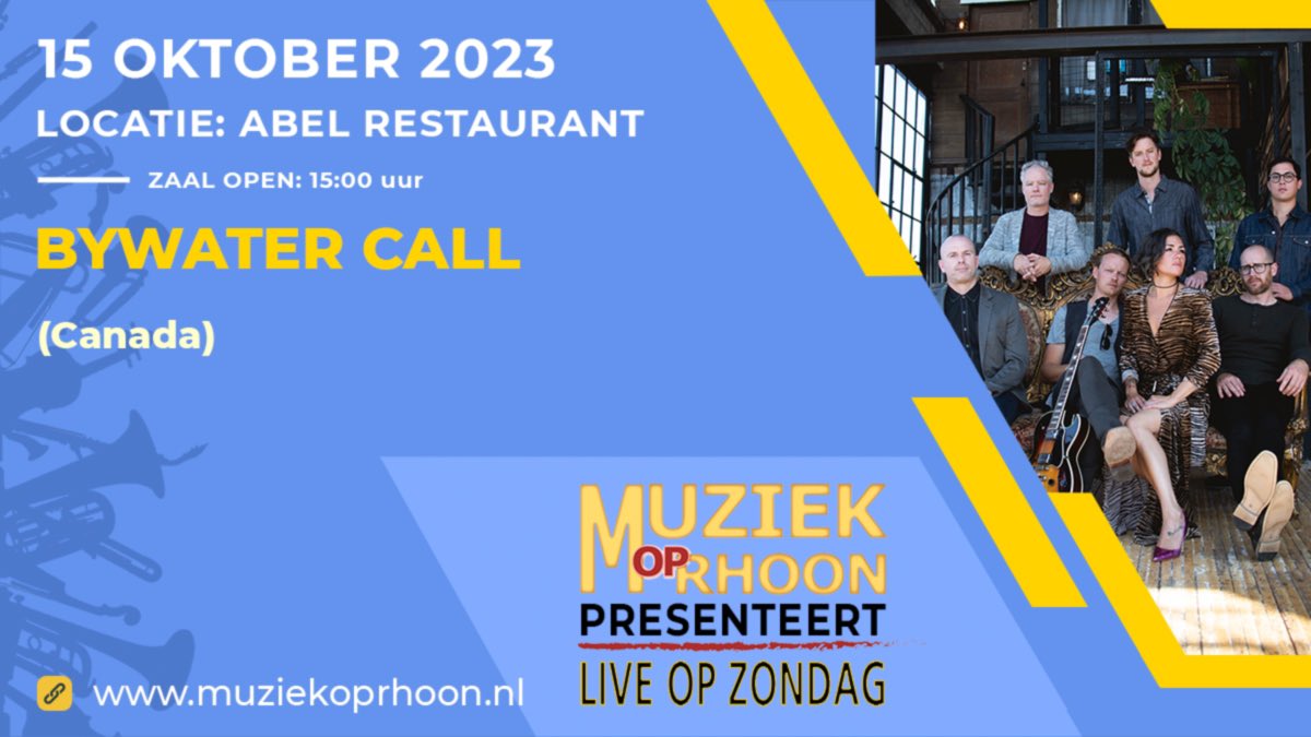 Komende zondag bij Live op Zondag… Bywater Call!! Ben jij erbij?🎸💃🏼muziekoprhoon.nl/liveopzondag/b…
