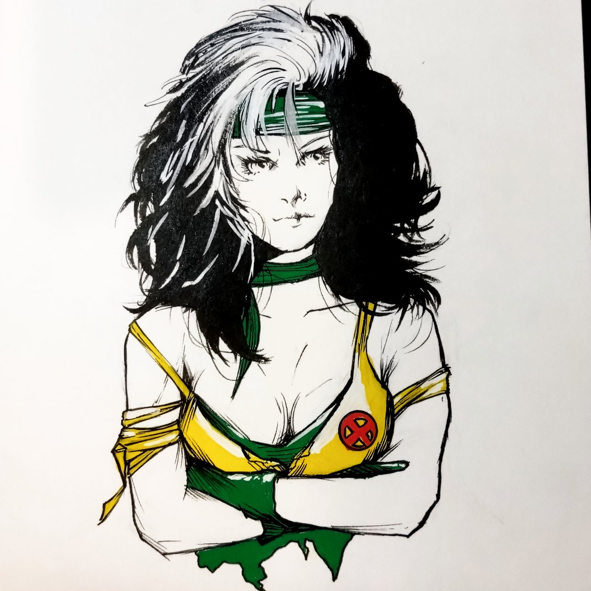 Day of #arttrober2023 is Savageland Rogue!

Really pleased with this one and finally using colour on my sketches feels really weird but I'm getting used to the idea 😅

#rogue #artgerm #marvel #comicart #savageland #comic
