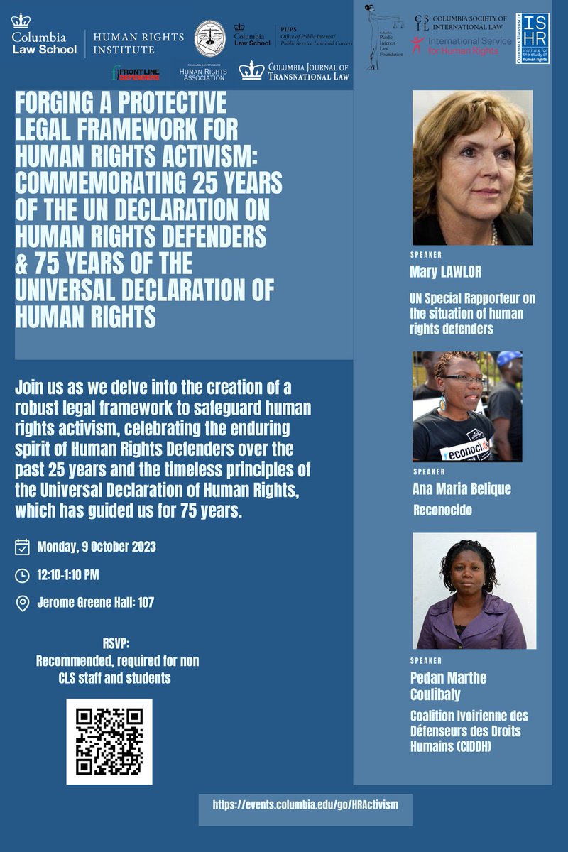sape_123's tweet photo. Glad to use my lunch break today to join a fully packed seminar on forging a protective framework on #HumanRights activism with @MaryLawlorhrds and  #whrd Thank you @ColumbiaLaw @Tor_Hodenfield
#NewYork @EdODonovan3 https://t.co/Iyn3QImL0O