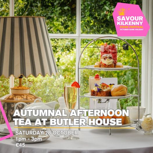 SavourKilkenny's tweet image. ☕🍰 Experience Autumnal Elegance: Afternoon Tea at  @butlerhousekk on Sat 28th Oct 🌼🏰🍁
📅 Sat 28 Oct 
⏰1pm-3pm 
📍 Butler House
💲 €45 pp (includes welcome drink)
Book bit.ly/45nUrAb
Indulge in the season's best! 🍰🥂 #AfternoonTea #ButlerHouse #Kilkenny
