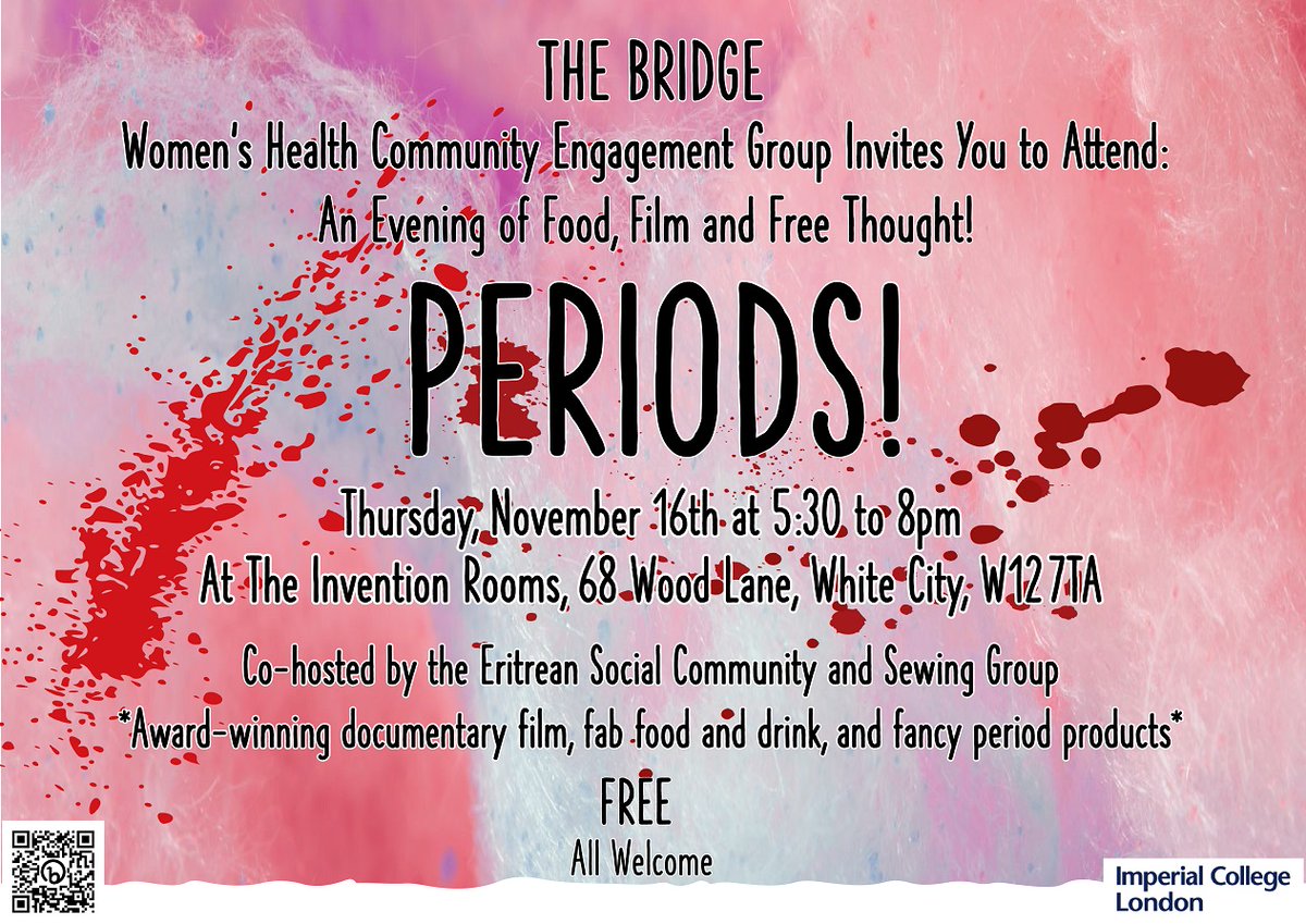 Join us on November 16th <a href="/InventionRooms/">The Invention Rooms - Imperial College</a>! 
🩸🩸🩸🩸🩸🩸🩸🩸🩸🩸🩸🩸🩸🩸🩸🩸
eventbrite.co.uk/e/periods-stop…