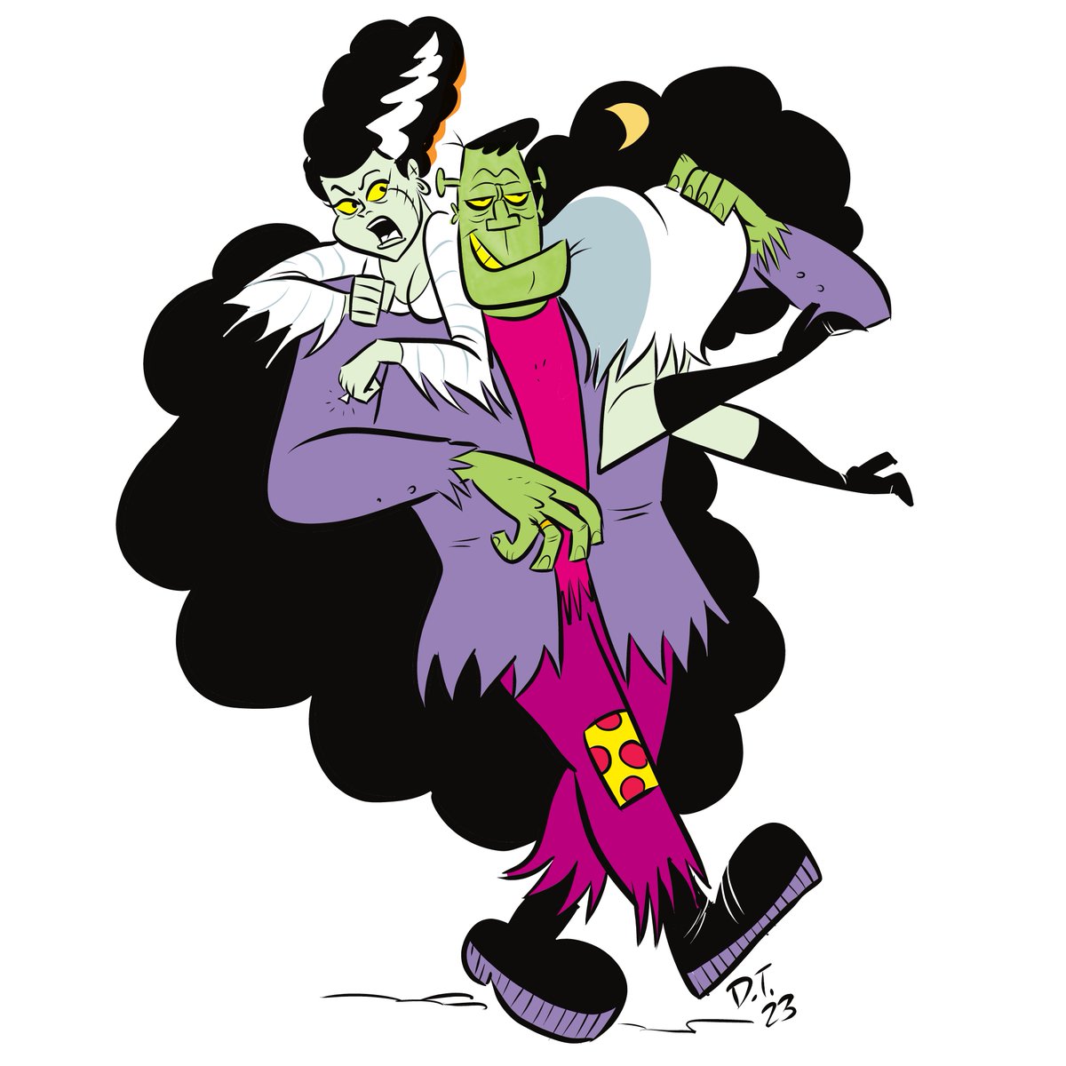 What a wonderful feeling it is to be happily married! #frankensteinsmonster #frankenstein #thebrideoffrankenstein #brideoffrankenstein #autumnwedding #halloween