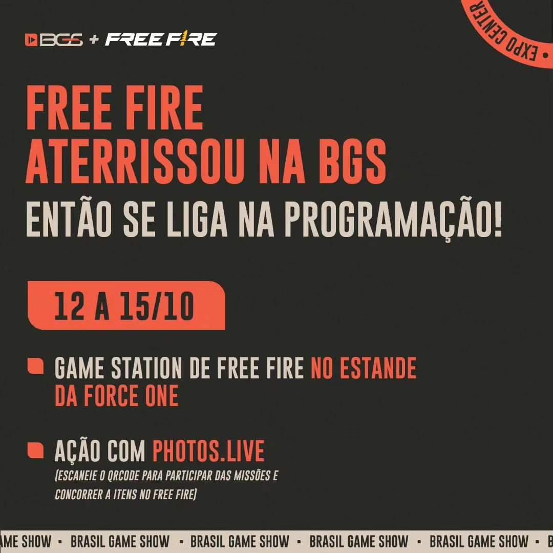 Free Fire participa da Brasil Game Show 2023 com showmatch e ativações