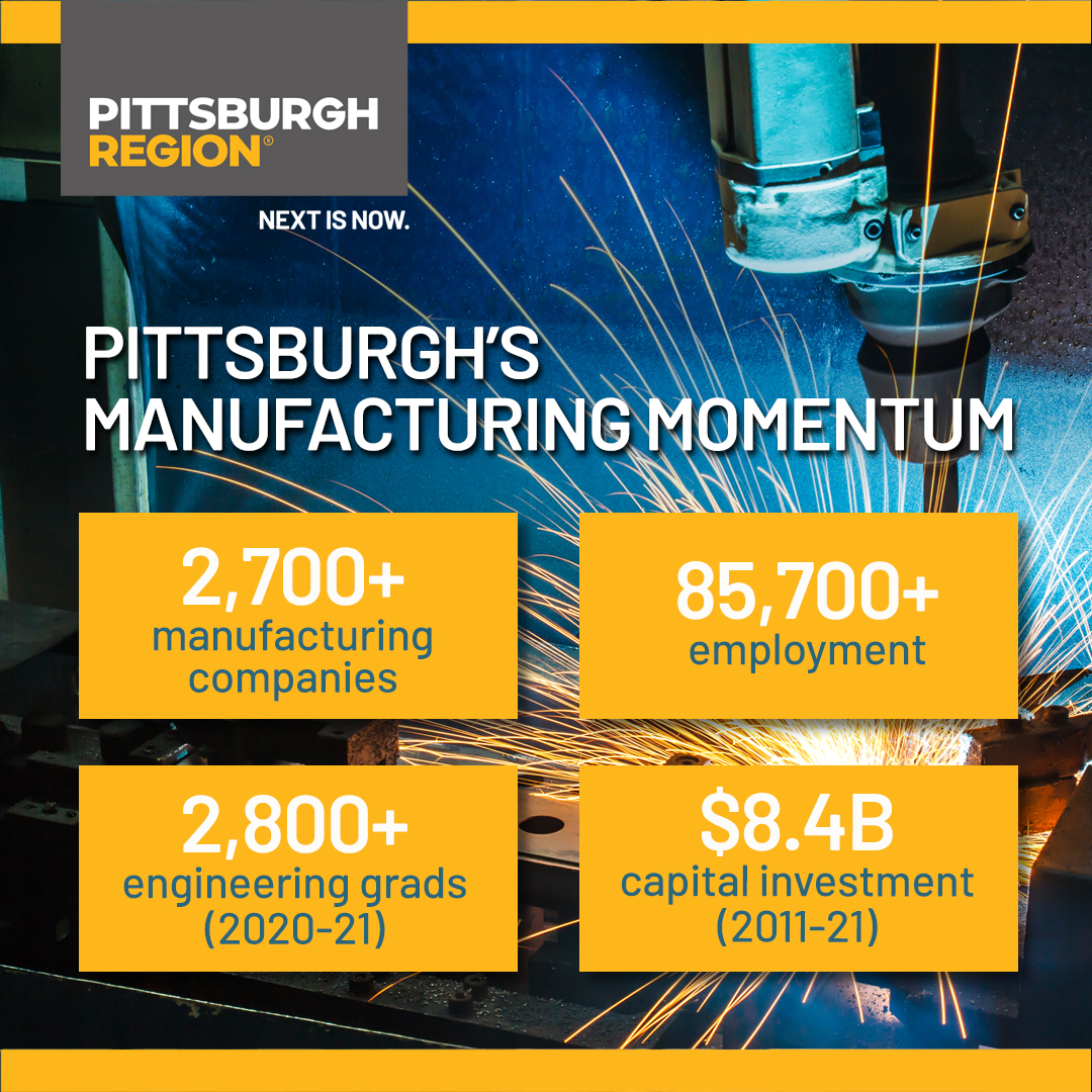IT’S MANUFACTURING WEEK and we’re happy to celebrate the occasion here in Pittsburgh 🎉 We’re proud of our manufacturing story. And the best part? It’s still being written. Come and be a part of it. 📝 pittsburghregion.org/key-industries…