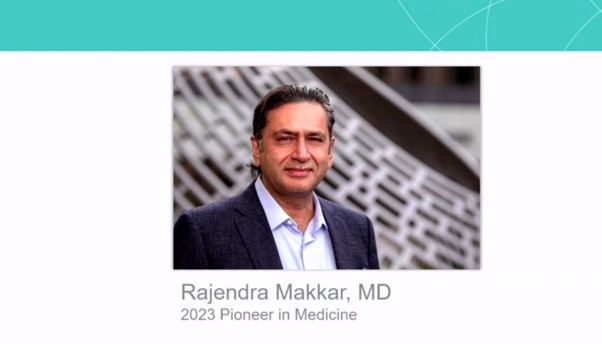 Congratulations to Raj Makkar, recognized by the @CedarsSinai medical staff as Pioneer in Medicine 2023. Criteria: innovative work done at @CedarsSinaiMed that has changed the world; outstanding scholar and educator. Raj fulfills all these and more! His work on