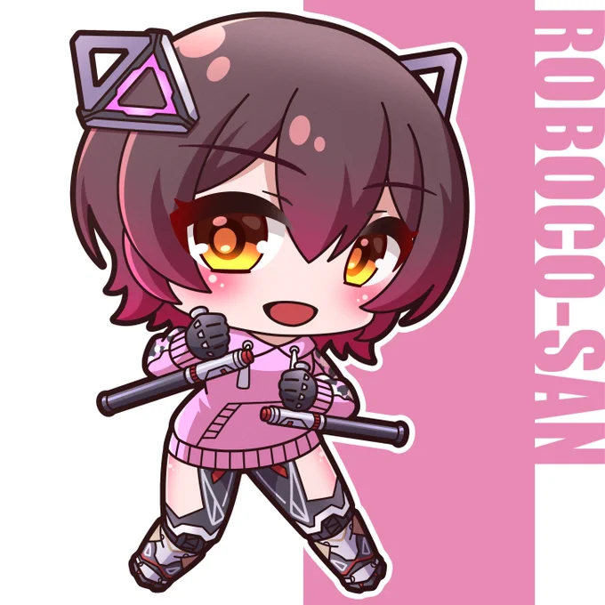 #ホロメンに武器を持たせてみた5人目 ロボ子さん×トンファーロボ子さんって近接戦が強そうな見た目してるよなぁと思ったので格闘武器にしてみました #ロボ子Art 