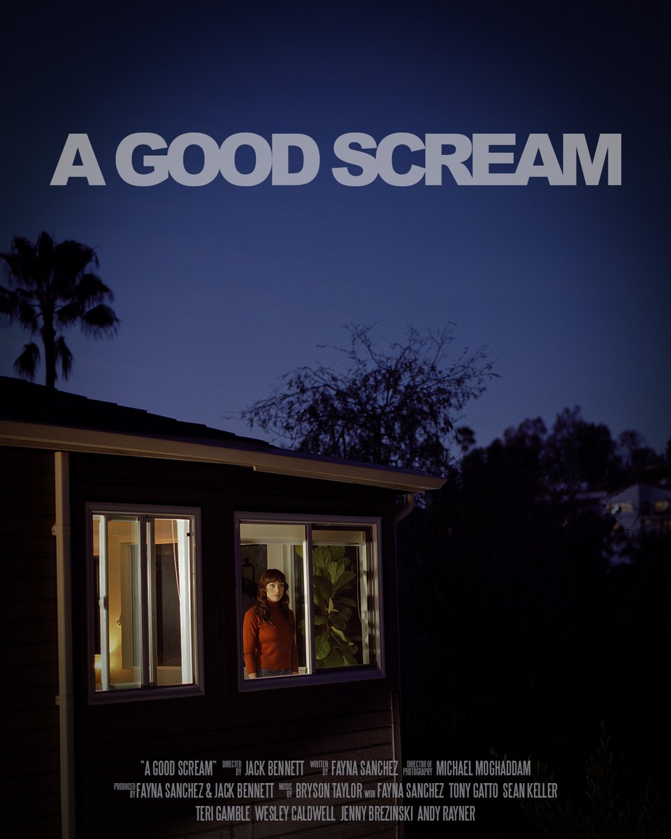 Come see A GOOD SCREAM, the new short I directed, at <a href="/screamfest/">Screamfest</a> this Sunday October 15th at <a href="/ChineseTheatres/">TCL Chinese Theatres</a>! Follow the link for tickets! #indiehorror #HorrorShort #HorrorMovies    
screamfestla.com/2023/film/good…