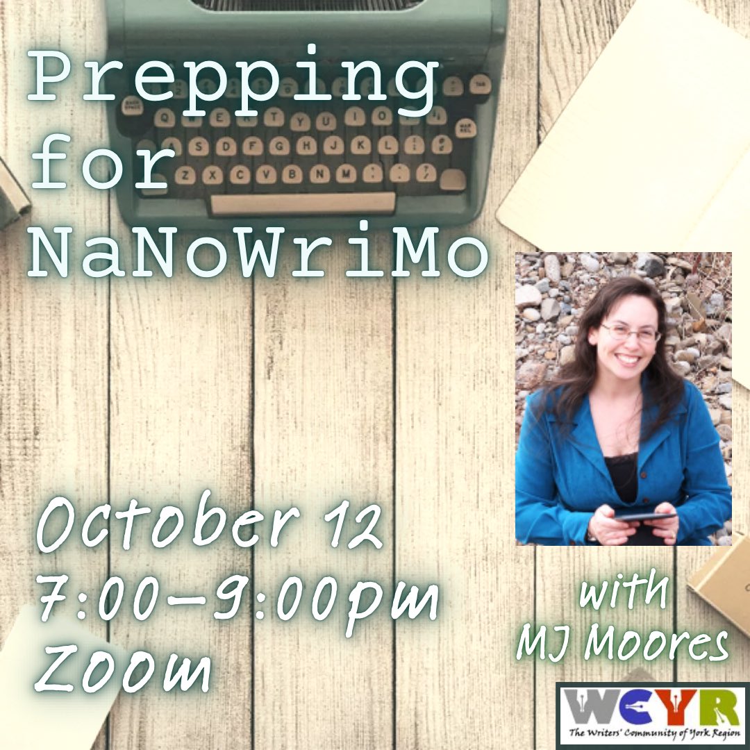 wcyrca's tweet photo. NaNoWriMo is around the corner? Get ready with MJ Moores!
#writersofyork #writerevent #writersofyorkregion #writersofthegta #wcyr #wcyrca #writersofontario #gtawriters #NaNoWriMo #nanowrimo2023 #nanowrimoprep #nanowrimopreptober
https://t.co/NIB8At5E12 https://t.co/652W9k8qhs
