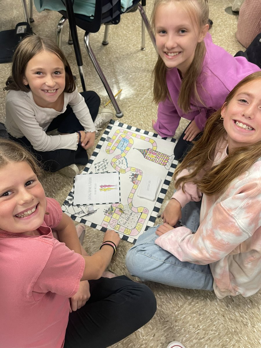 Gerdes_Gang's tweet photo. My 5th grade students created amazing final projects after reading The Phantom Tollbooth! Today we got to play the games we made about the novel with our friends! @RobertCS118 #rcs118life https://t.co/uypLuQ4Qtl