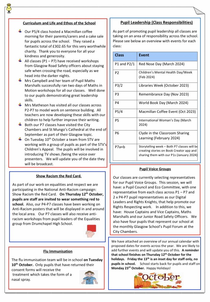 AntoninePrimary's tweet photo. Copy of our October newsletter and annual calendar of events was emailed out to our families today.  📧📬 #communication #keepingyouupdated https://t.co/lKwZoRzOn3