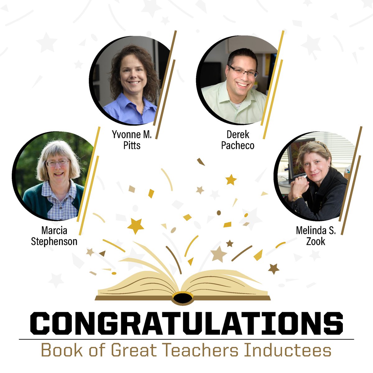 PurdueLibArts's tweet photo. Congratulations to our @lifeatpurdue Book of Great Teachers inductees! Read about this year's Book of Great Teachers inductees at: https://t.co/5RWtCUuW9l

@historyatpurdue @purdue_english @PurdueLanguages @EnglishProfDAP https://t.co/8fyLmSJW2P