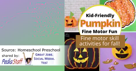 OT Corner: Kid Friendly Pumpkin Fine Motor Fun  ow.ly/2R6l50PQR3z