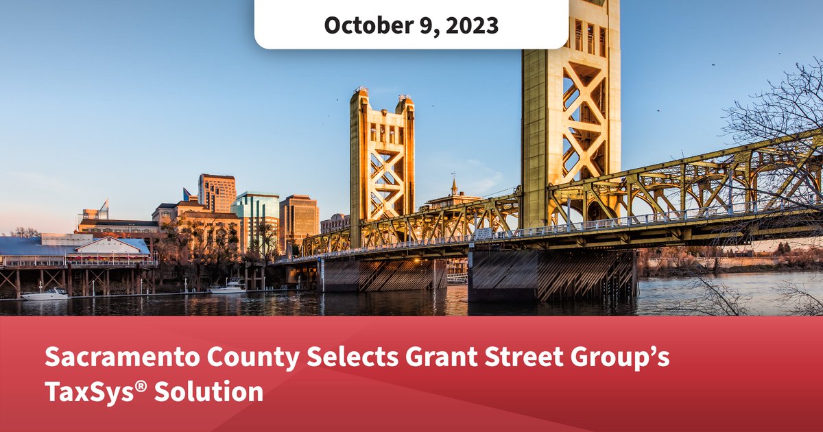 The Sacramento County Tax Collector’s Office has selected TaxSys®, Grant Street’s cloud-based tax collection and billing system. Sacramento County is located northwest of central California with a population of over 1.58 million residents. grantstreet.com/news/sacrament…