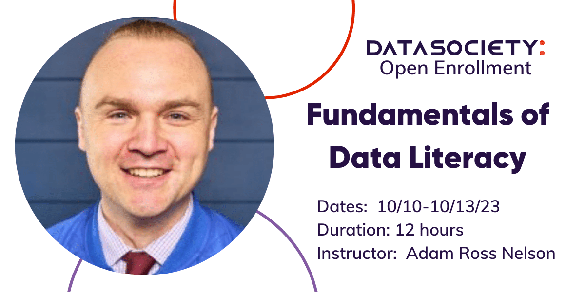 Data Society (@datasocietyco) on Twitter photo Bringing his expertise in both #datascience & #education, <a href="/AdamRossNelson/">Adam Ross Nelson</a> will guide you through the #FundamentalsofDataLiteracy. You’ll become familiar with #datacollection, preparation, #visualization, #modeling, & #reporting.
Register now: hubs.la/Q024b-4s0 Bringing his expertise in both #datascience & #education, <a href="/AdamRossNelson/">Adam Ross Nelson</a> will guide you through the #FundamentalsofDataLiteracy. You’ll become familiar with #datacollection, preparation, #visualization, #modeling, & #reporting.
Register now: hubs.la/Q024b-4s0