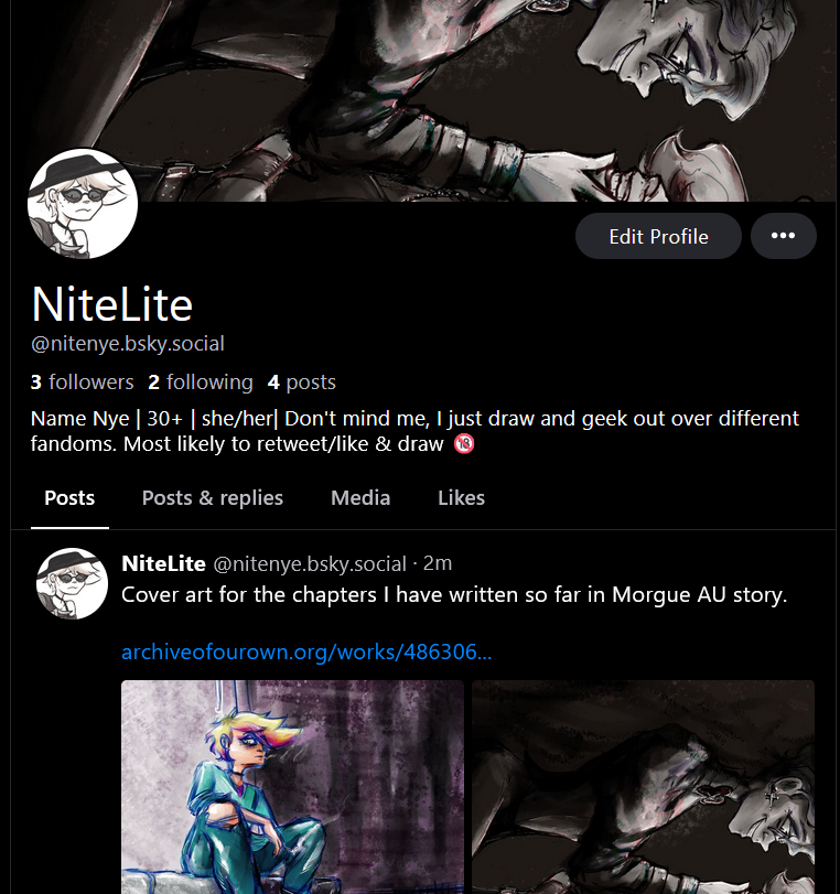 NiteNye's tweet photo. An update where you can find me.

For those who still follow my old insta is still active but set on private since I made a new one for my artwork for a while now. https://t.co/jyI8sv0HJI