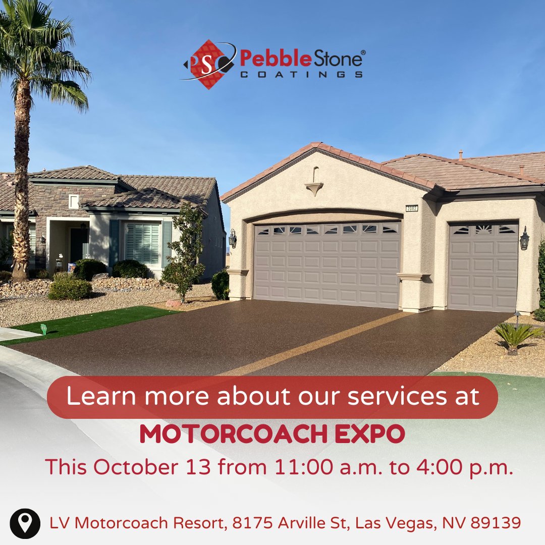 Transform ordinary surfaces into works of art with customizable patterns and design for your driveway, patio, walkway, stairs, and entrances. 

Visit us, and we will be happy to show you how Pebble Stone Coatings works and answer any questions. 

#LasVegas #Freeconsultation #Fre