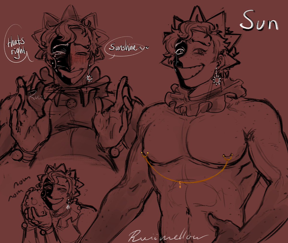 ZaXkerie's tweet image. Here's the Sun&amp;amp;Moon duo for those who loves them a normal amount the same way I do.. mhm yeah 

#sundrop #moondrop #fivenightsatfreddyssecuritybreach #fnaf