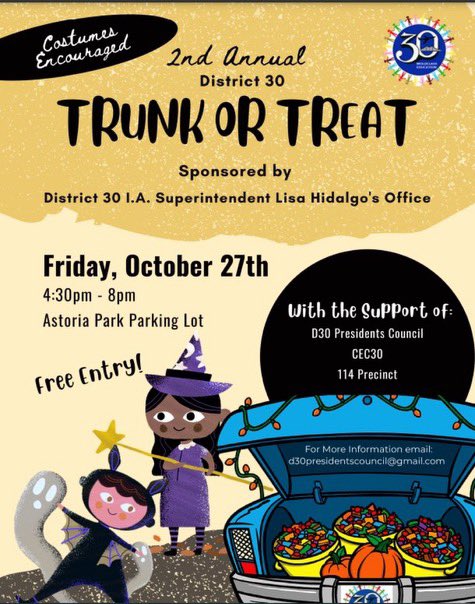 So excited for this event sponsored by @nycdistrict30. It’s going to be FAB-BOO-LOUS! 👻 Let’s have a skele-ton of fun! Hope to see you there. @ruxdanika @DOEChancellor