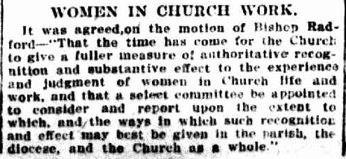 AustAnglican's tweet image. 10 October 1916: opening of the 11th General Synod of the Church of England in Australia. A meeting understandably overshadowed by the war. #anglican #107years A resolution moved by Bishop Lewis Radford (Goulburn), pre-empting the better-known 1920 Lambeth resolution: