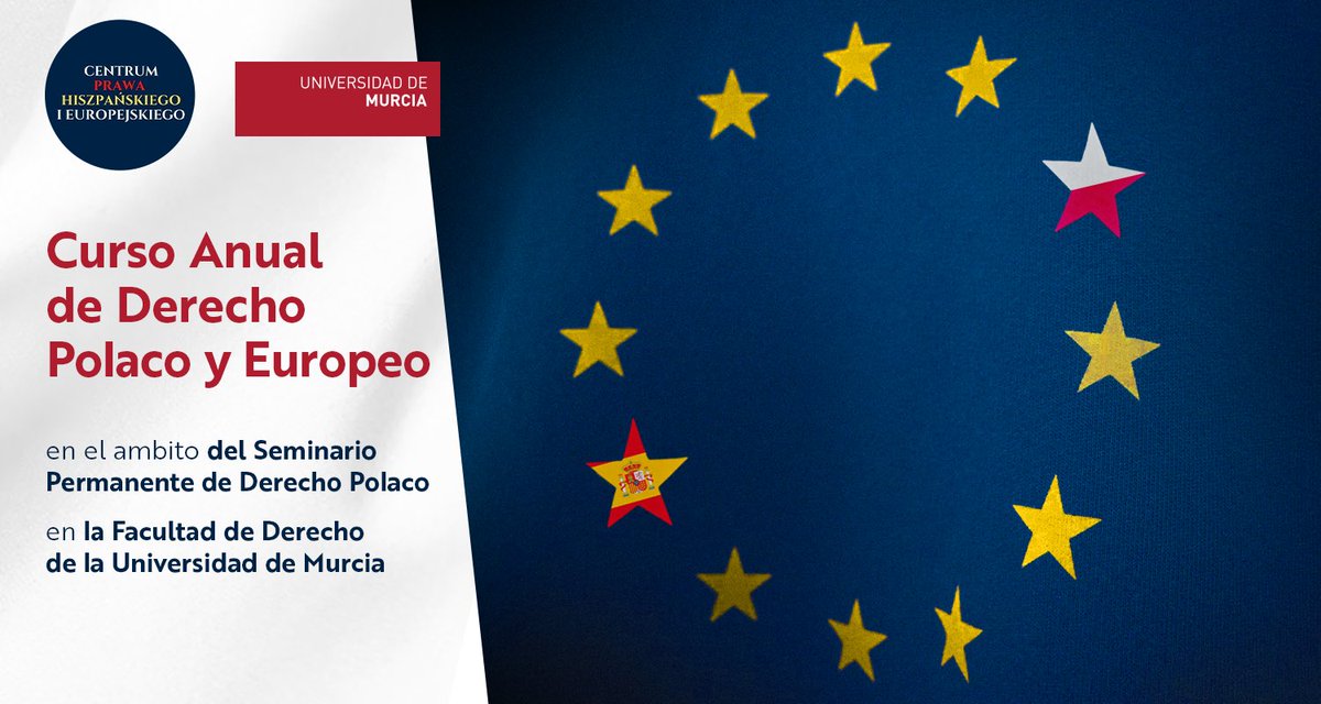 Se ha abierto el plazo de matrícula en el I Curso de Derecho Polaco y Europeo. La inscripción e información completa del curso (asignaturas, metodología, profesorado, calendario, horarios, lugar de impartición), la pueden encontrar en el siguiente enlace: casiopea.um.es/cursospe/derec…