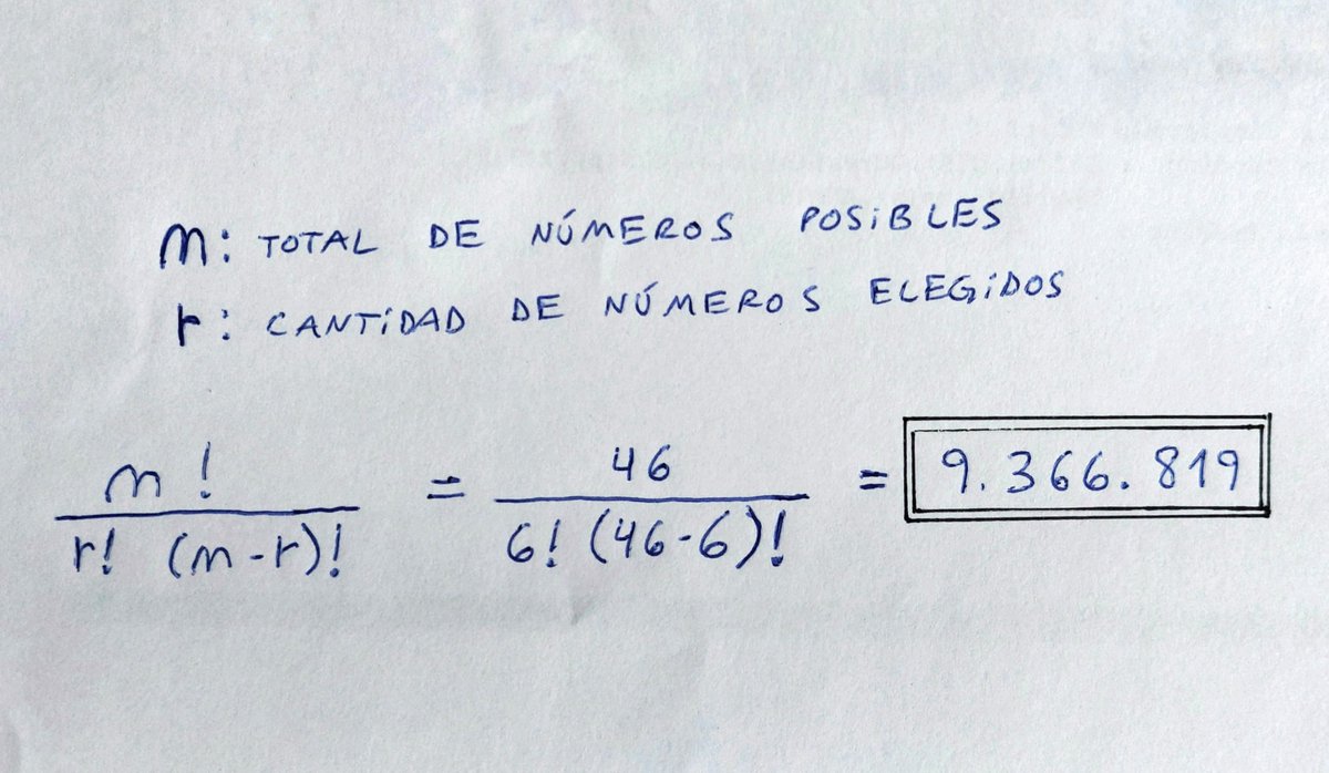 Hace un tiempo un amigo me preguntó cuales eran las probabilidades de ganar el Quini 6, que en estos dias tiene un pozo de 1250 millones de $. Se puede saber con estadística simple

La probabilidad es de 1 en 9.366.819. 
Espero que las agencias no me hagan desaparecer.Los quiero