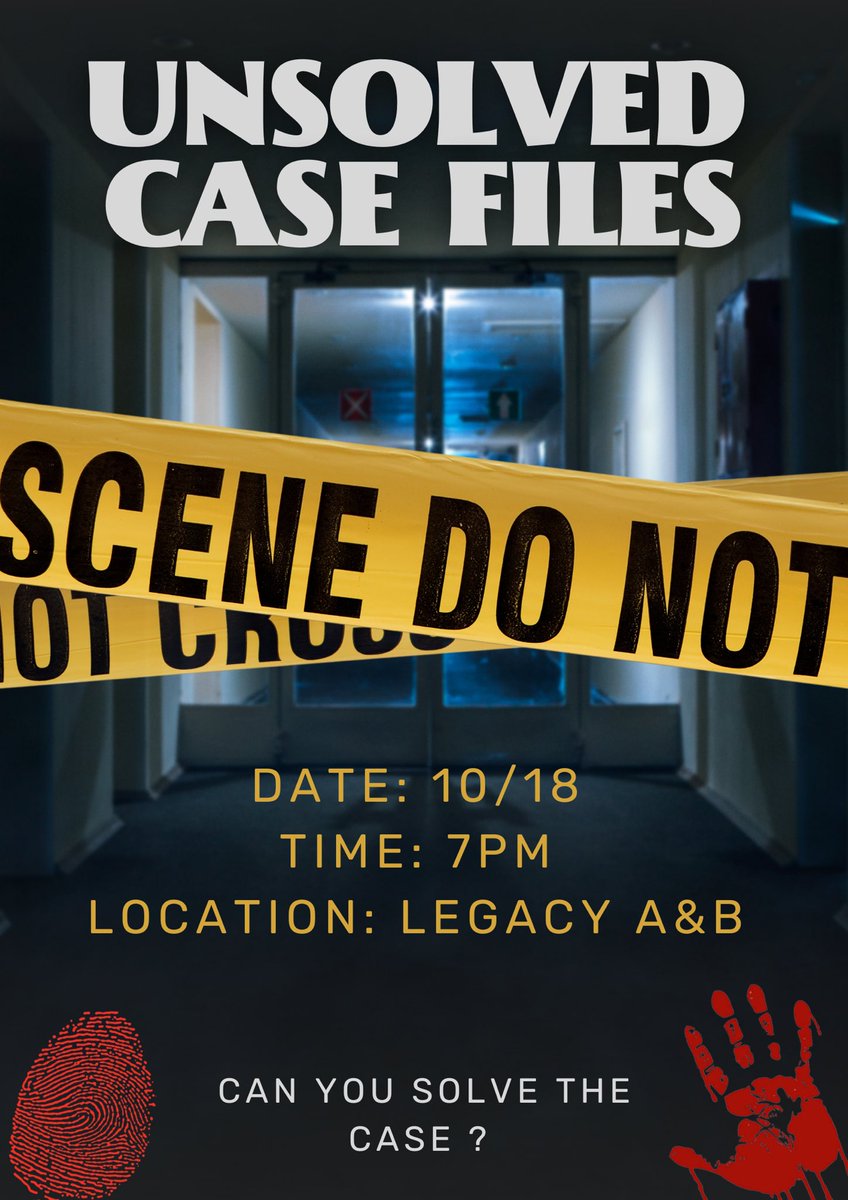 Everyone’s a suspect!! 😱Can you figure out who did what?? 🫵🏾 Mark your calendars and make sure y’all come out to our event next Wednesday to see if you can solve the case!🕵🏽‍♀️