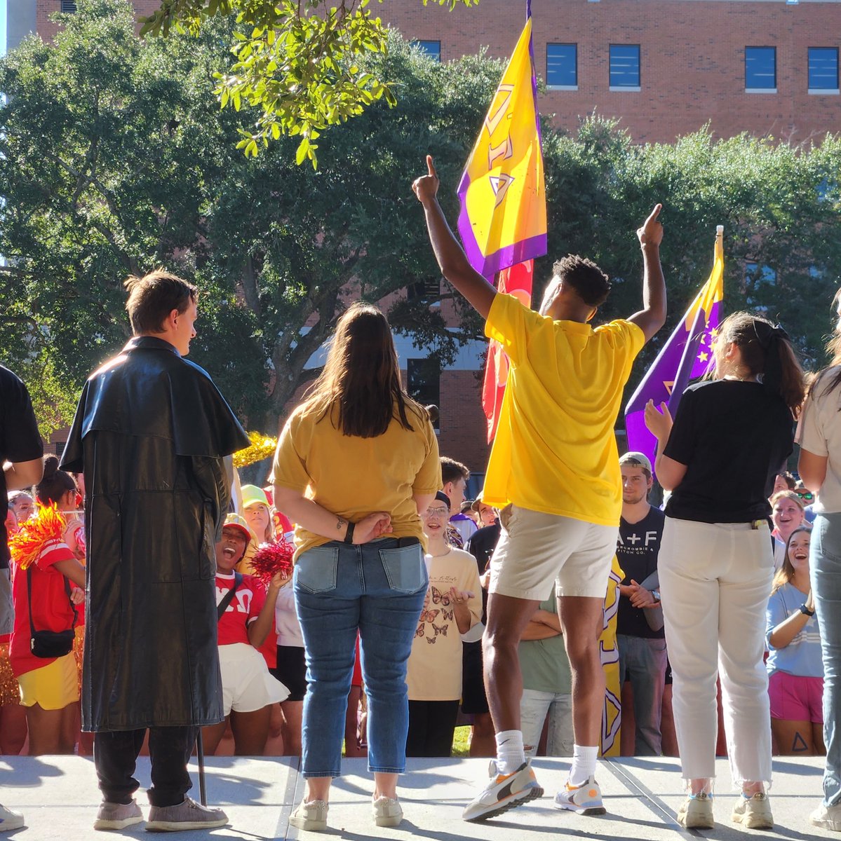 southernmissDSA's tweet photo. Don't mind us while we use this week to reminisce about Homecoming ๐๐ค First up: the kickoff rally! #SMTTT #USMhomecoming https://t.co/UZljtdlLfA