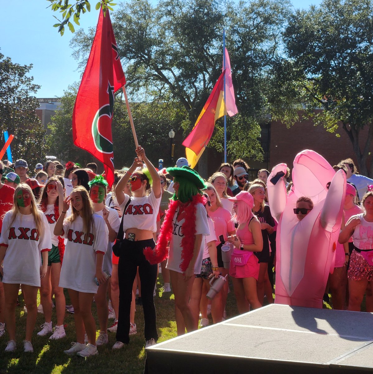 southernmissDSA's tweet photo. Don't mind us while we use this week to reminisce about Homecoming ๐๐ค First up: the kickoff rally! #SMTTT #USMhomecoming https://t.co/UZljtdlLfA