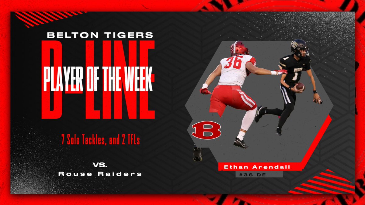 This weeks Defensive Lineman of Week against the Raiders was Ethan Arendall! The Senior was making plays for the defensive front on Friday and was able to cause some havoc in the backfield! Ethan recorded 7 total tackles and 2 tackles for a loss against the Raiders! #BTR