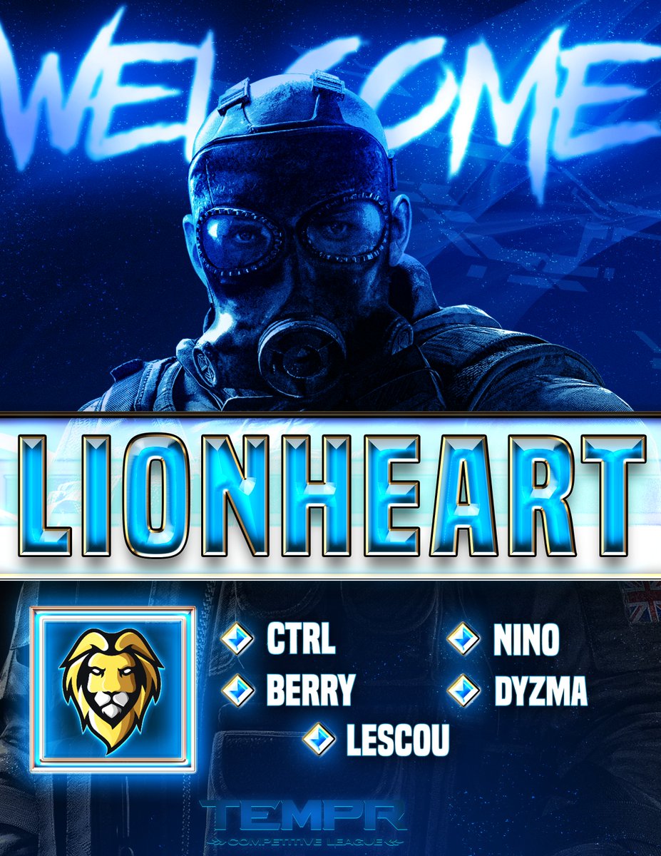 With Season 1 of Tempr Competitive League only 3 days away, Please welcome the one and only @Lionheart_ES! We are all looking forward to seeing these guys competing!