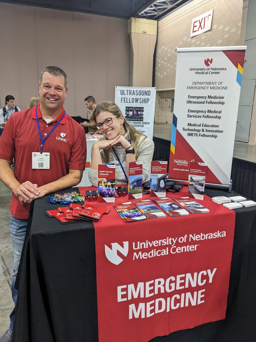 Join us at the #emra fellowship fair and learn what UNMC has to offer! We have EMS, Health Security,Medical Education and Ultrasound to offer!