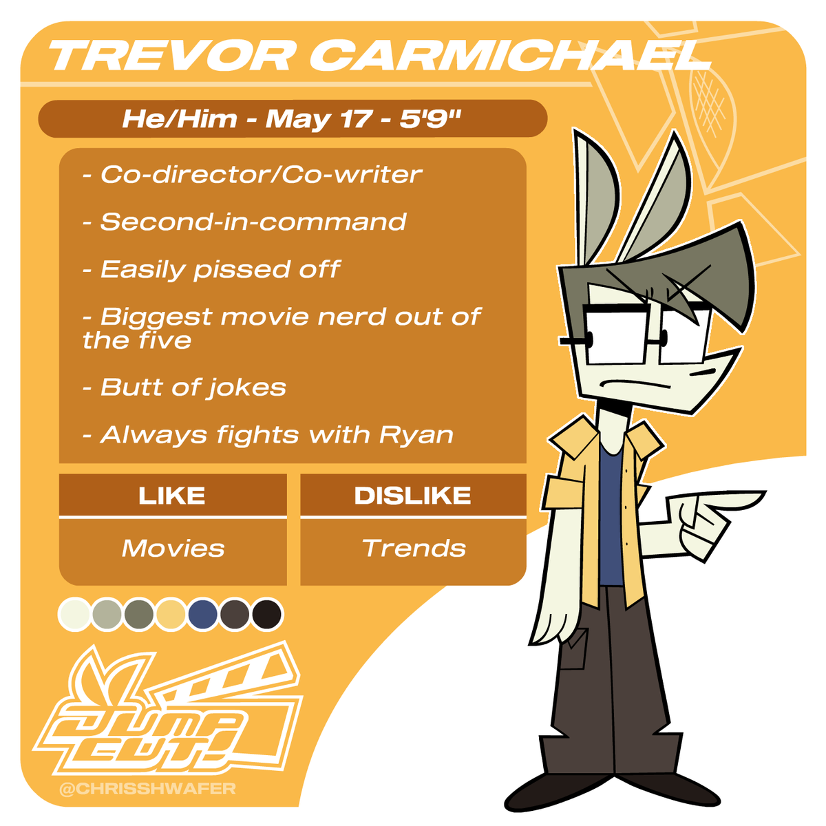 ChrisShwafer's tweet photo. Meet all the Jumpcut! characters 🎬(1/2) https://t.co/Z5fertL17o
