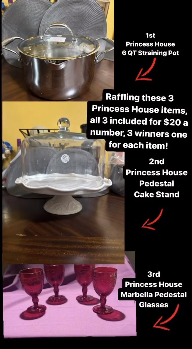 #PrincessHouse raffle ! Get yourself some señora household items. 

All proceeds are going toward funeral services 🙏🏼